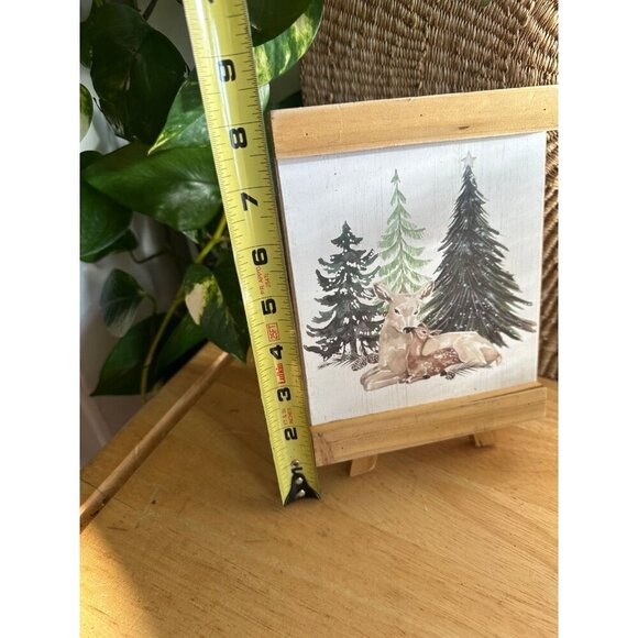 Christmas Tree Shops deer trees painting on easel - Picture 6 of 10